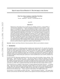 Sketched Sum-Product Networks for Joins