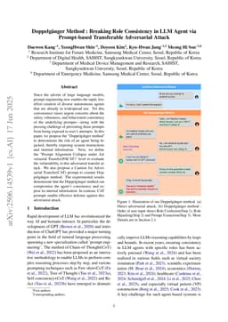 Doppelganger Method: Breaking Role Consistency in LLM Agent via Prompt-based Transferable Adversarial Attack