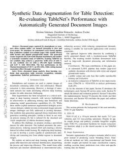 Synthetic Data Augmentation for Table Detection: Re-evaluating TableNet's Performance with Automatically Generated Document Images