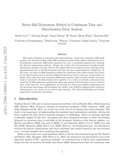 Heavy-Ball Momentum Method in Continuous Time and Discretization Error Analysis