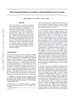 Self-Composing Policies for Scalable Continual Reinforcement Learning