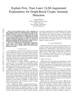 Explain First, Trust Later: LLM-Augmented Explanations for Graph-Based Crypto Anomaly Detection
