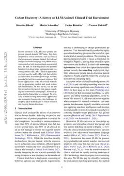 Cohort Discovery: A Survey on LLM-Assisted Clinical Trial Recruitment