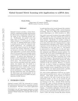 Global Ground Metric Learning with Applications to scRNA data