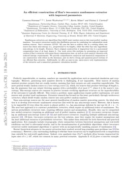 An efficient construction of Raz's two-source randomness extractor with improved parameters