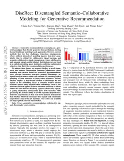 DiscRec: Disentangled Semantic-Collaborative Modeling for Generative Recommendation