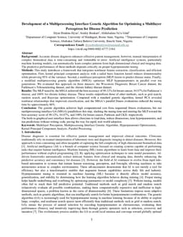 Development of a Multiprocessing Interface Genetic Algorithm for Optimising a Multilayer Perceptron for Disease Prediction