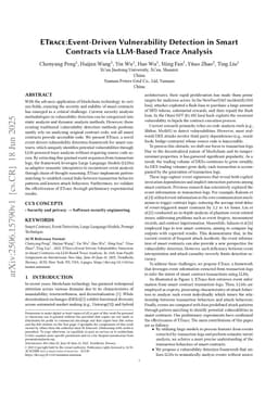 ETrace:Event-Driven Vulnerability Detection in Smart Contracts via LLM-Based Trace Analysis