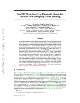 DualTHOR: A Dual-Arm Humanoid Simulation Platform for Contingency-Aware Planning