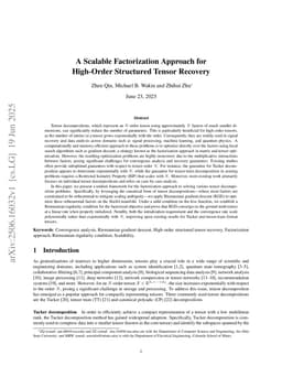 A Scalable Factorization Approach for High-Order Structured Tensor Recovery
