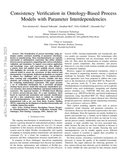 Consistency Verification in Ontology-Based Process Models with Parameter Interdependencies