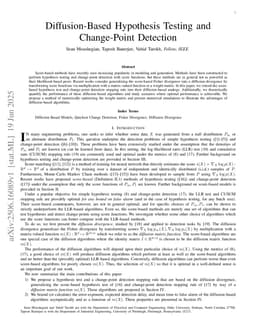 Diffusion-Based Hypothesis Testing and Change-Point Detection