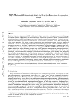 MBA: Multimodal Bidirectional Attack for Referring Expression Segmentation Models