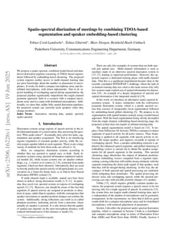 Spatio-spectral diarization of meetings by combining TDOA-based segmentation and speaker embedding-based clustering