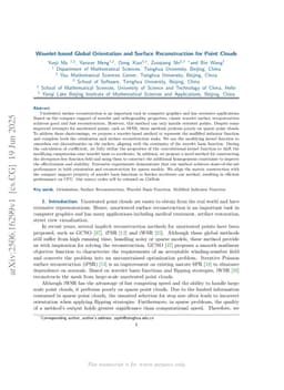 Wavelet-based Global Orientation and Surface Reconstruction for Point Clouds