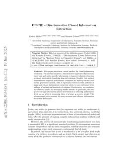 DISCIE -- Discriminative Closed Information Extraction