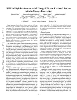 REIS: A High-Performance and Energy-Efficient Retrieval System with In-Storage Processing
