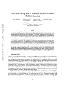 Black-Box Privacy Attacks on Shared Representations in Multitask Learning
