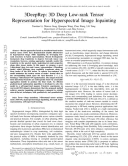 3DeepRep: 3D Deep Low-rank Tensor Representation for Hyperspectral Image Inpainting