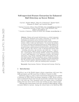 Self-supervised Feature Extraction for Enhanced Ball Detection on Soccer Robots