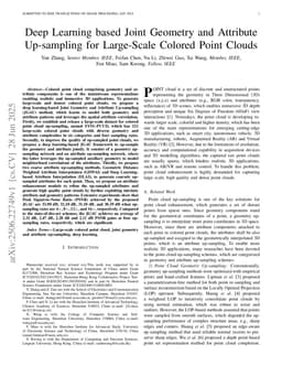 Deep Learning based Joint Geometry and Attribute Up-sampling for Large-Scale Colored Point Clouds