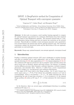 DPOT: A DeepParticle method for Computation of Optimal Transport with convergence guarantee