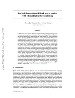 Towards foundational LiDAR world models with efficient latent flow matching