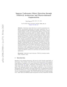Improve Underwater Object Detection through YOLOv12 Architecture and Physics-informed Augmentation