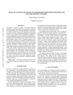 GDGS: 3D Gaussian Splatting Via Geometry-Guided Initialization And Dynamic Density Control