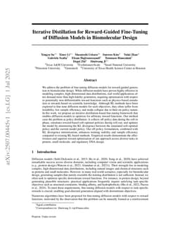 Iterative Distillation for Reward-Guided Fine-Tuning of Diffusion Models in Biomolecular Design