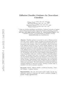 Diffusion Classifier Guidance for Non-robust Classifiers