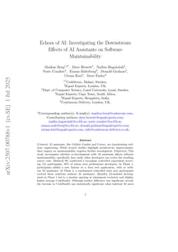 Echoes of AI: Investigating the Downstream Effects of AI Assistants on Software Maintainability