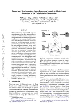 TransLaw: Benchmarking Large Language Models in Multi-Agent Simulation of the Collaborative Translation