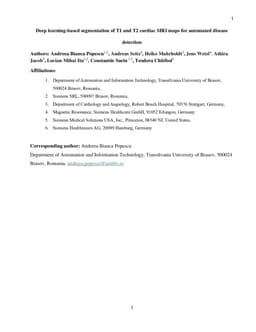 Deep learning-based segmentation of T1 and T2 cardiac MRI maps for automated disease detection