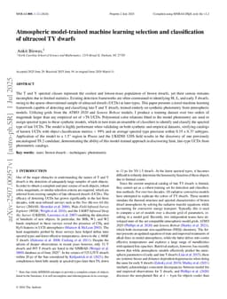 Atmospheric model-trained machine learning selection and classification of ultracool TY dwarfs