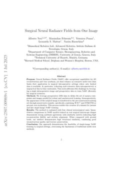 Surgical Neural Radiance Fields from One Image