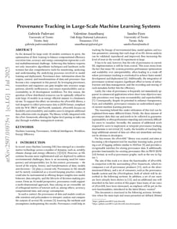 Provenance Tracking in Large-Scale Machine Learning Systems