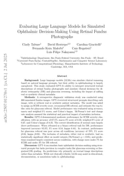 Evaluating Large Language Models for Multimodal Simulated Ophthalmic Decision-Making in Diabetic Retinopathy and Glaucoma Screening