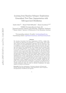 Learning from Random Subspace Exploration: Generalized Test-Time Augmentation with Self-supervised Distillation