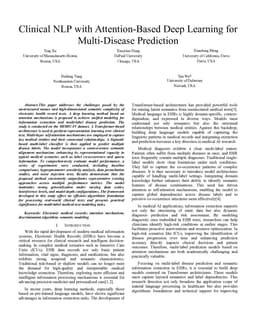 Clinical NLP with Attention-Based Deep Learning for Multi-Disease Prediction