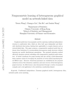 Nonparametric learning of heterogeneous graphical model on network-linked data