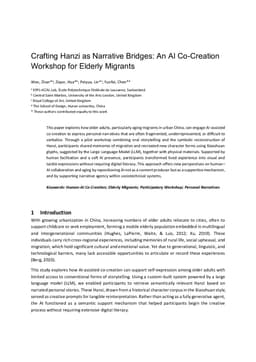 Crafting Hanzi as Narrative Bridges: An AI Co-Creation Workshop for Elderly Migrants