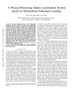 A Privacy-Preserving Indoor Localization System based on Hierarchical Federated Learning