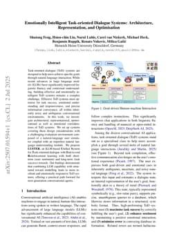 Emotionally Intelligent Task-oriented Dialogue Systems: Architecture, Representation, and Optimisation