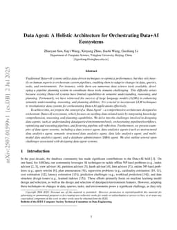 Data Agent: A Holistic Architecture for Orchestrating Data+AI Ecosystems