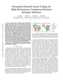 Perception-Oriented Latent Coding for High-Performance Compressed Domain Semantic Inference
