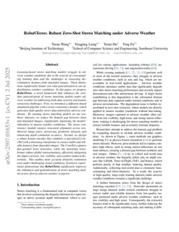 RobuSTereo: Robust Zero-Shot Stereo Matching under Adverse Weather
