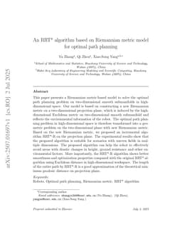 An RRT* algorithm based on Riemannian metric model for optimal path planning