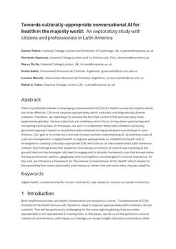 Towards culturally-appropriate conversational AI for health in the majority world: An exploratory study with citizens and professionals in Latin America