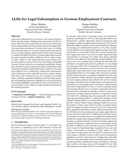 LLMs for Legal Subsumption in German Employment Contracts